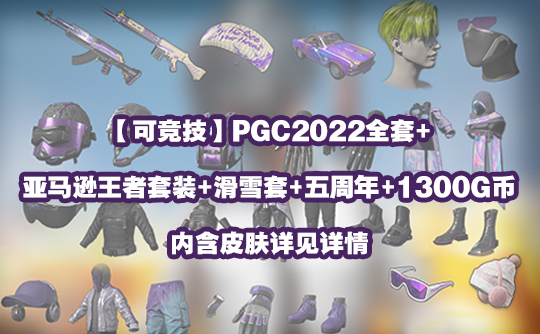 【可竞技】PGC2022全套+亚马逊王者套装+滑雪套+五周年+1300G币