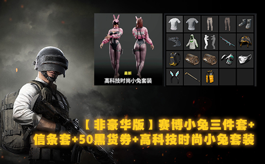 【非豪华版】赛博小兔三件套+信条套+50黑货券+高科技时尚小兔套装成品号