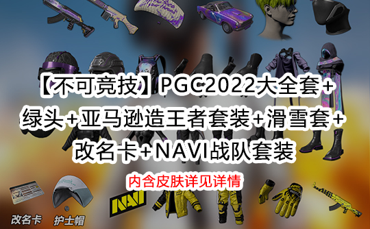 【豪华不可竞技】PGC2022大全套+ 绿头+亚马逊造王者套装+滑雪套+ 改名卡+navi战队套装成品号